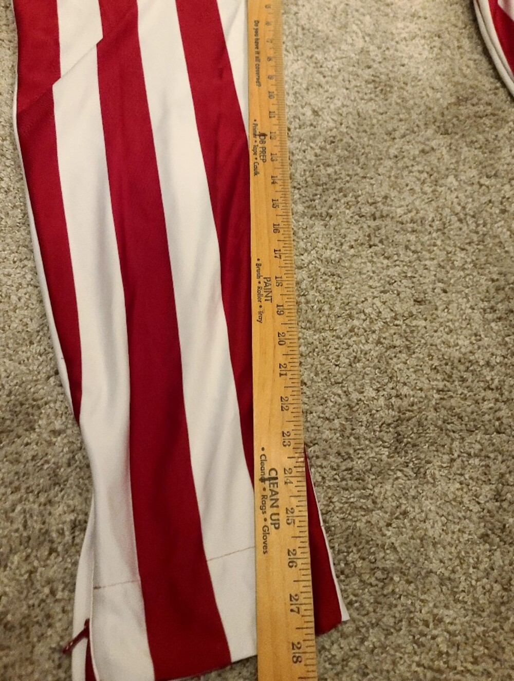 Men's/ Unisex M, Indiana Hoosiers Adidas Red & White Vertical Stripe Pants - Picture 6 of 7